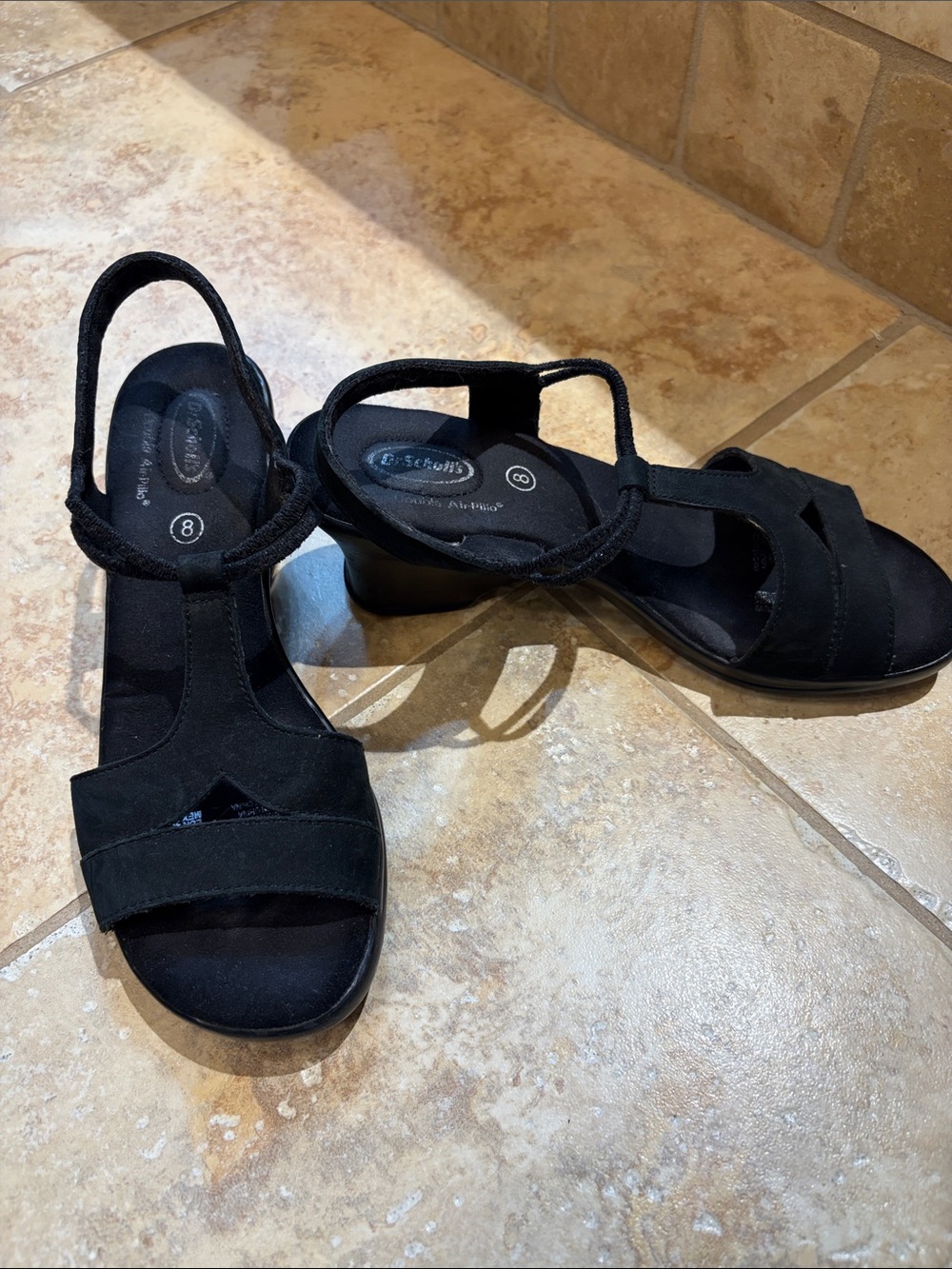 Dr. Scholl's Black Women's Open-Toe Slingback Heels